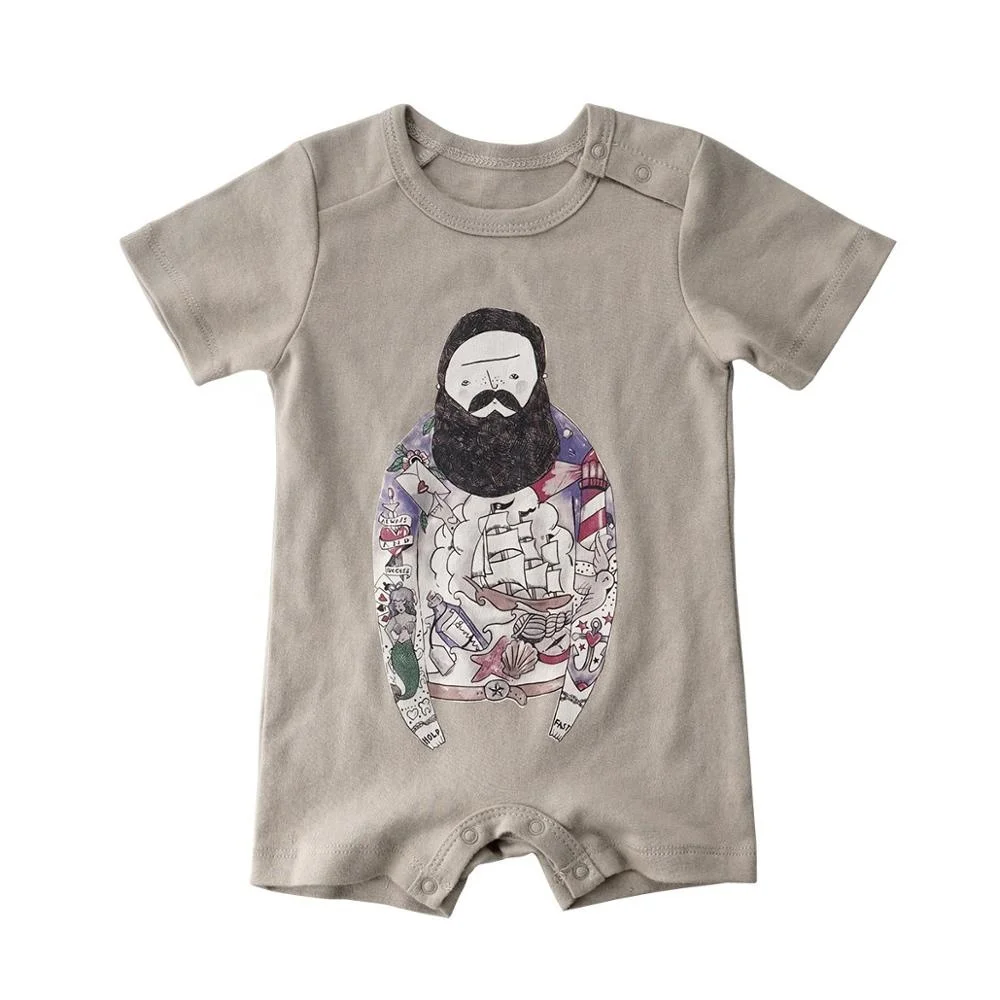 
Китайская Оптовая торговля, сделанные по заказу Модные печать органического хлопка для маленьких мальчиков, комбинезон для новорожденных, одежда на рост 