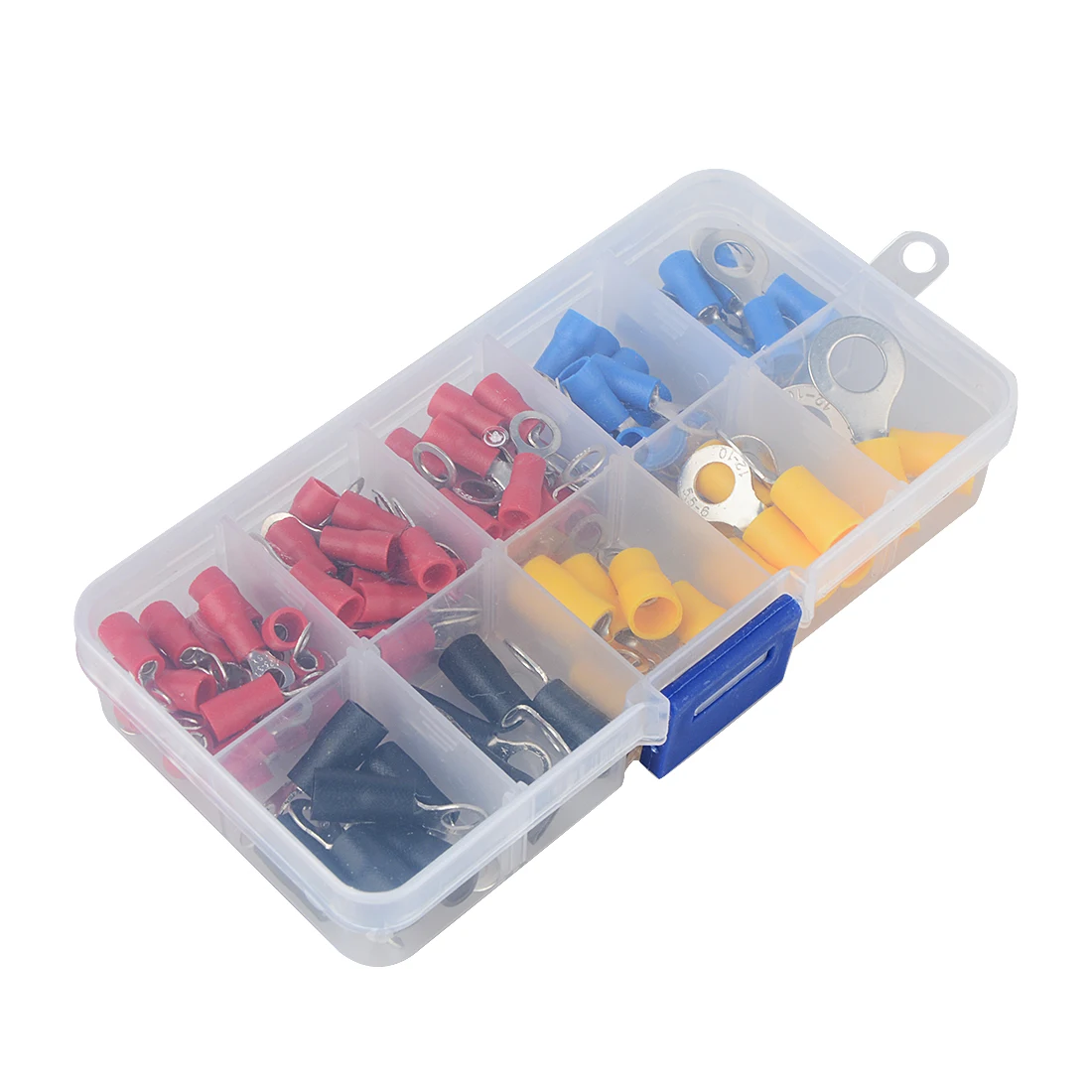 102Pcs Assorted Insulated Ring Crimp Terminals Electrical Wire Connector Box 