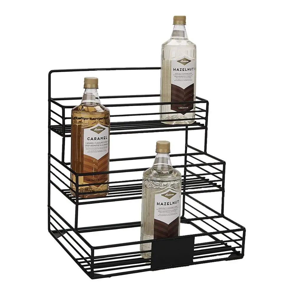 Metal Wire Tier Storage Syrup Shelf Rack Kitchen Wine Bottle - Main Image