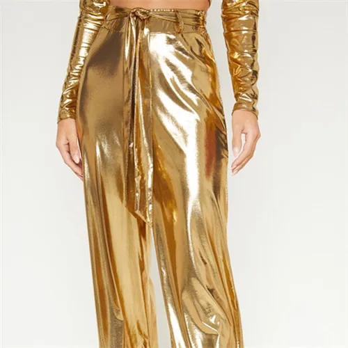 Buy Gold Jacquard Slim Pants Online  W for Woman
