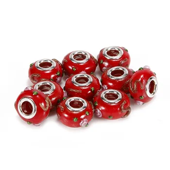 Hot Selling Murano Lampwork Red Color Style #1 Glass Beads Loose Beads