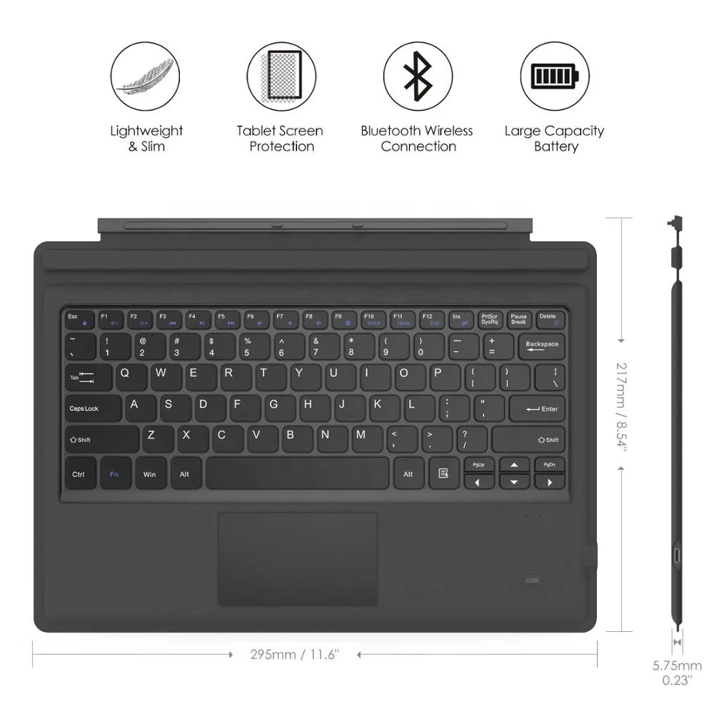 Легкая тонкая беспроводная клавиатура MoKo для Microsoft Surface