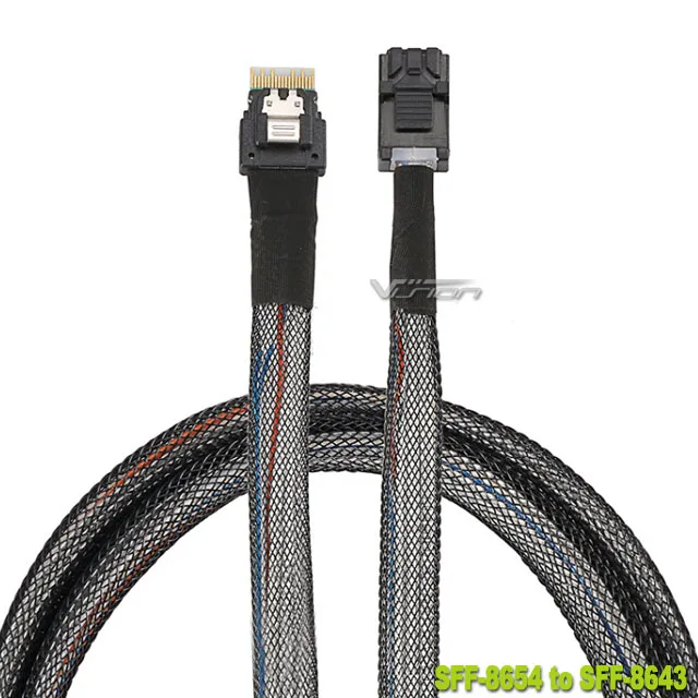 0.8 メートルの SlimSAS 4i 38P SFF-8654 から 36P SFF-8643 ケーブル