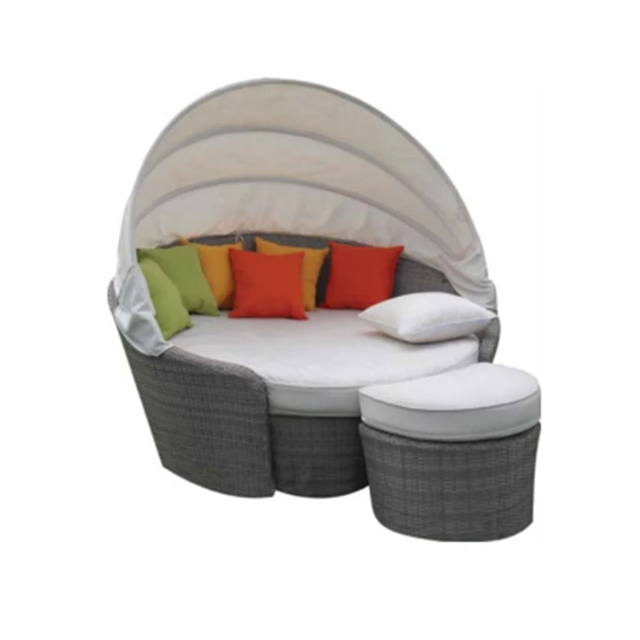 
 Современная уличная мебель, ротанговая кушетка с навесом, мебель для патио, солнечный отдых  