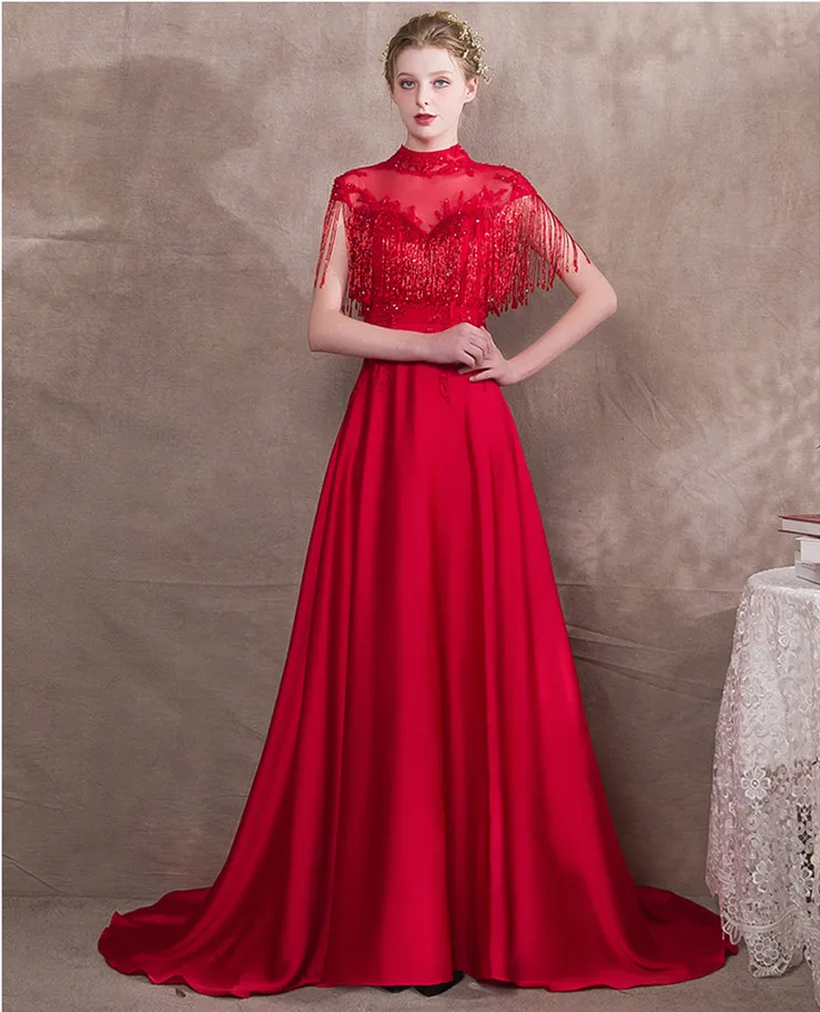 gold long sleeve dress formal Long A-Line Formal Dress with Long-Sleeve Lace Bodice Champagne / 3XLarge