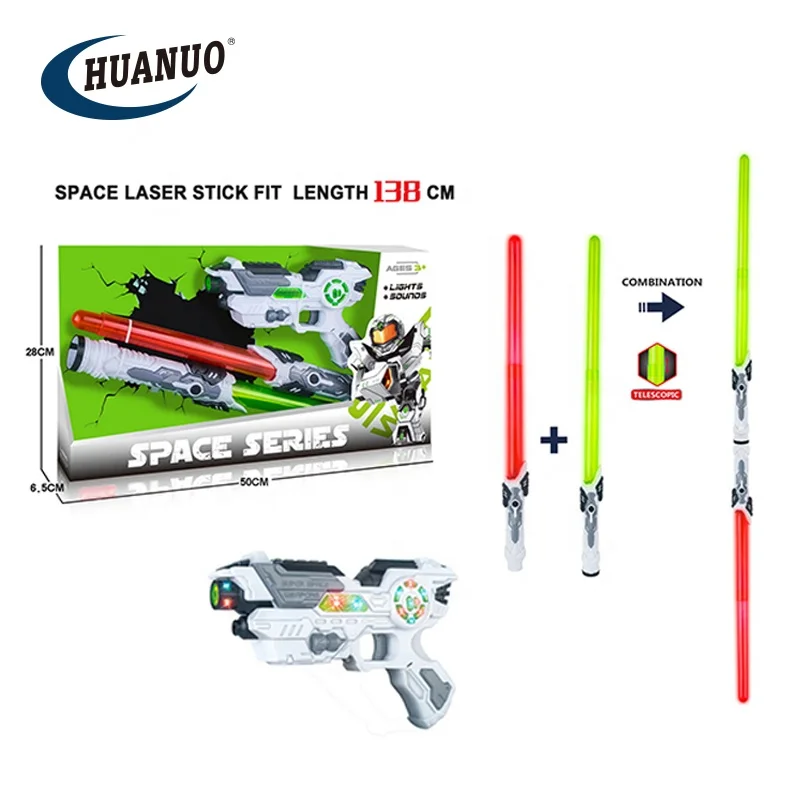 Flashing Space Wars Set - Laser Sword Toy Plastic Gun Toys