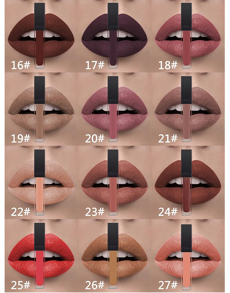 
Фирменная Матовая жидкая помада, водостойкий макияж, жидкий блеск для губ в наличии 