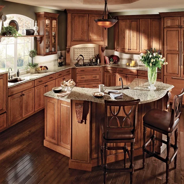 Customized Antique Style Solid Wood Kitchen Cabinets for Sale