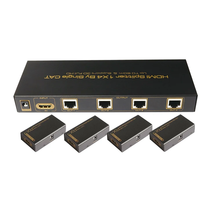 Source hdmi splitter duplicator with rj45 output By Single CAT5/6/7 Up TO 60m for video 3D Full