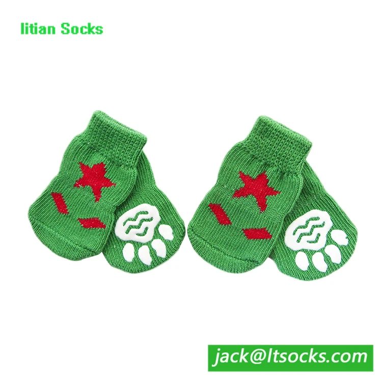 Новый стиль Пользовательские Хлопок Анти обувь для животных носки-Следы Носки для собак кошек