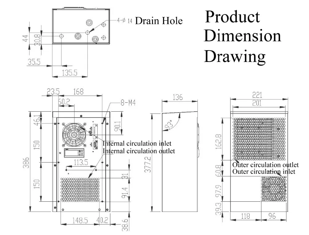 Blackshields 48VDC 300 W 220 V рабочее напряжение промышленные системы охлаждения Кабинета Тип кондиционера