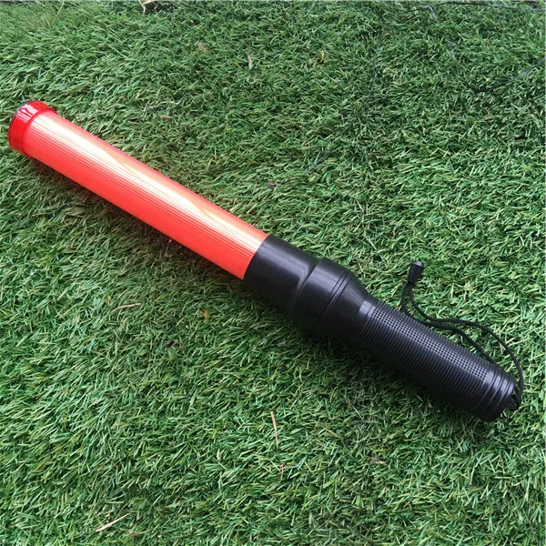 Полиции жезл движения жезл регулировщика светодиодные лампы, светодиодные жезл регулировщика дорожного движения Безопасность СВЕТОДИОДНЫЕ предупреждающие огни красная батарея руководство