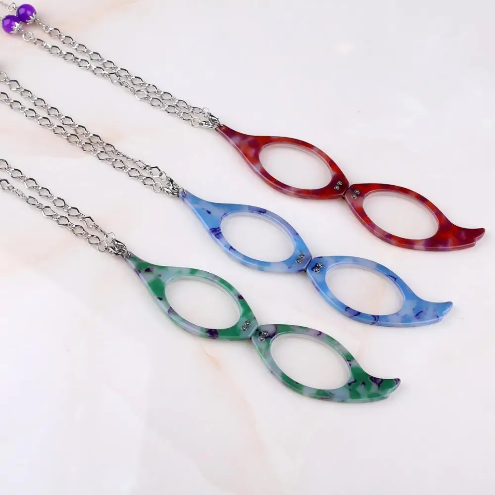 reading glasses on a necklace