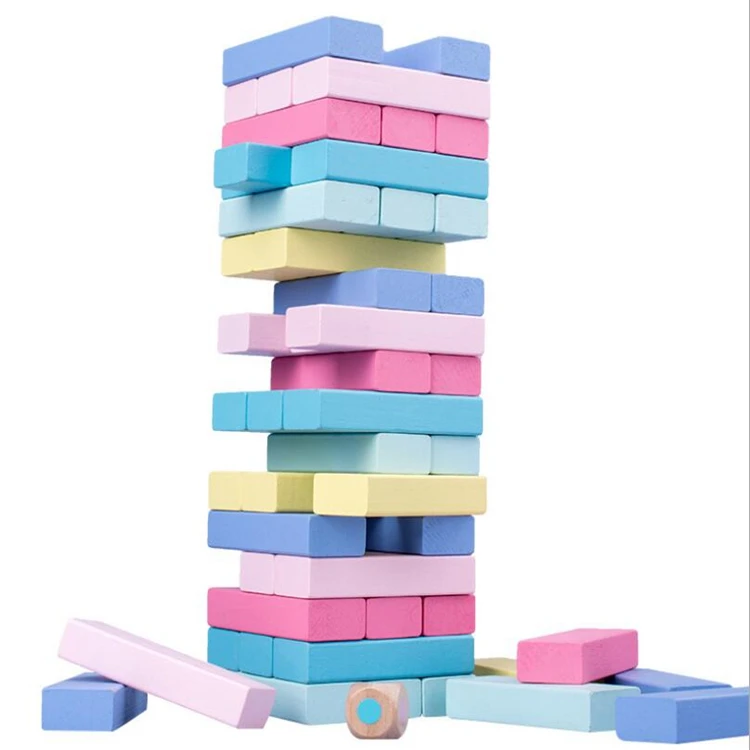 Intelligence Building Blocks Toy Wooden Stack High Blocks