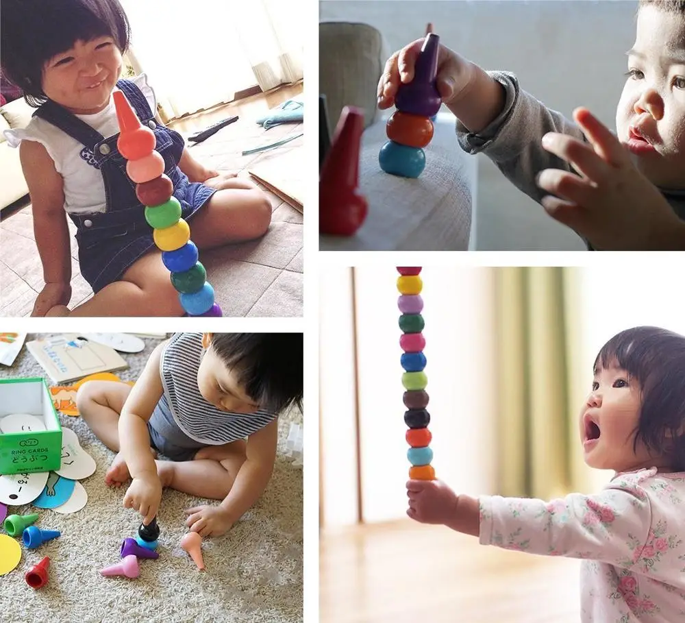 Palm Grasp Crayons Finger Paint Crayons, 12 Colors 3D