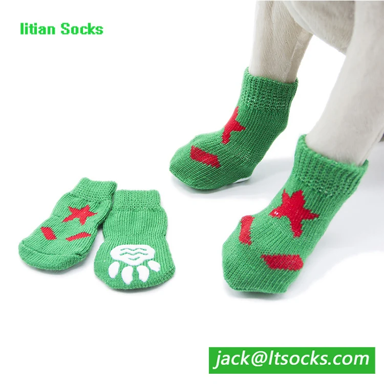 Новый стиль Пользовательские Хлопок Анти обувь для животных носки-Следы Носки для собак кошек