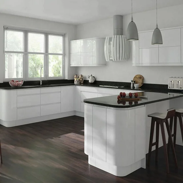 Vermonhouzz New Model Curved Kitchen Cabinets Designs Modern Type Proficient China Supplier