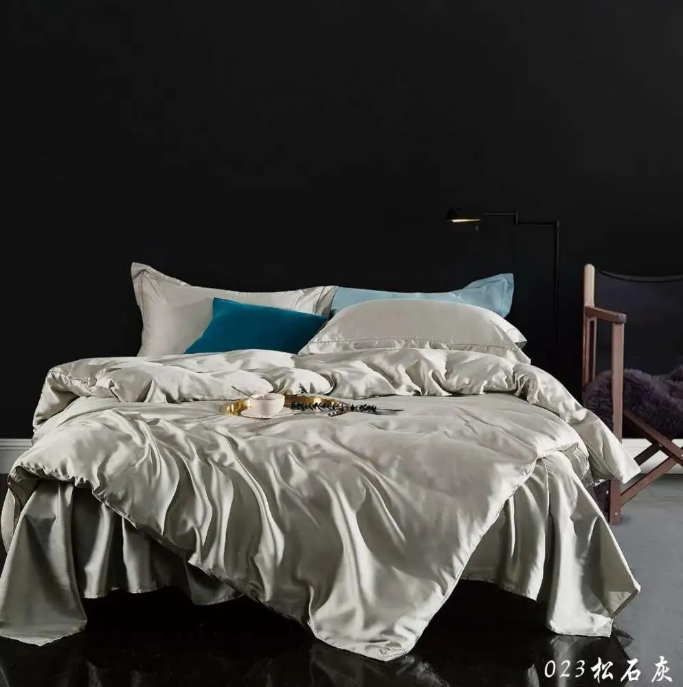 
60S Tencel, летнее постельное белье 100% Lyocell, 4 шт. постельных принадлежностей (подушка, пододеяльник, простыня) 