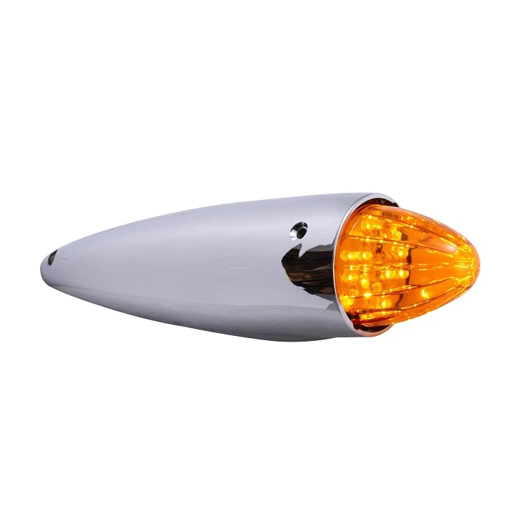 Amber Dual Led Mini Bullet Marker Torpedo Shaped Cab Tail Lights