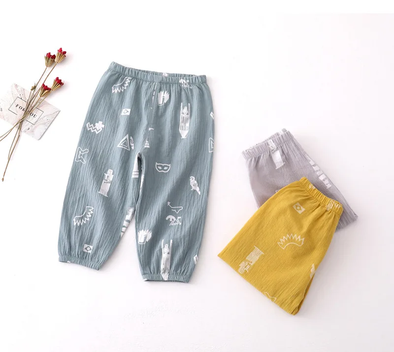 Штанишки для малышей 2019 новорожденных новые летние сетчатые москитная сетка для маленьких мальчиков 1-3 От 0 до 3 лет штаны-шаровары 100% хлопок тонкие шорты для девочек брюк