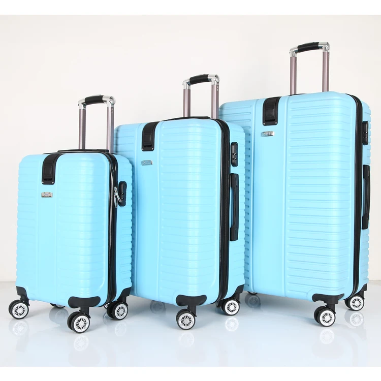 Golden Color 3 Pcs Set Luggage Pc Trolley Abs Hard Side Travel Bag Set Abs Trolley case