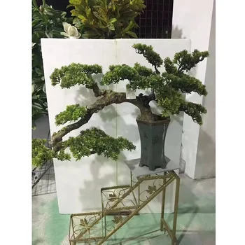 50cm height cheap artificial bonsai pine tree plant, indoor mini green pine tree artificial for sale