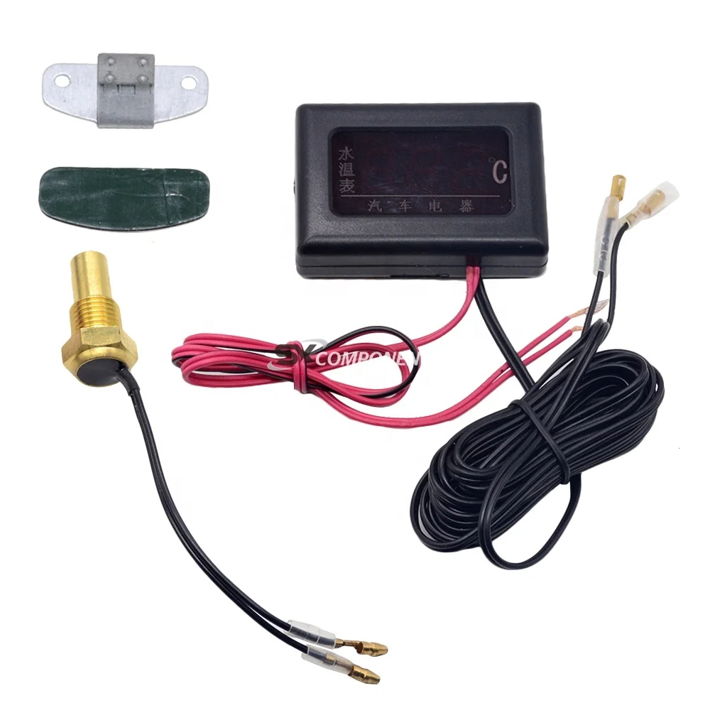 12v 24v Universal Digital Water Temperature Gauge For Car + Water