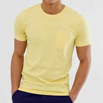 Wholesale T Shirt Men Short Sleeve Organic Cotton T-shirt Breathable Tee Shirts With Pocket