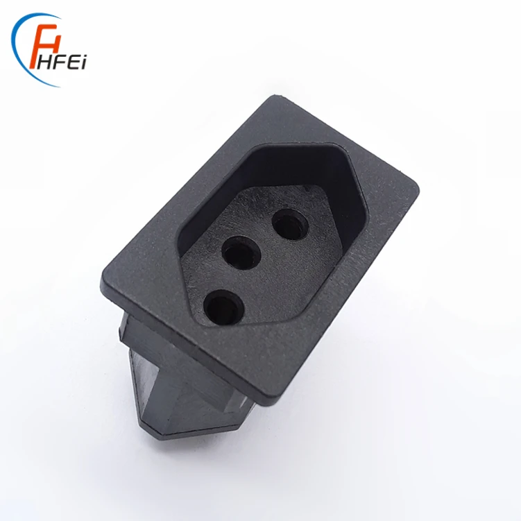 HF Ac Power Inlet Power Inlet Ac Connector Inlet Brazil Socket 3 Round Pin Extension Socket