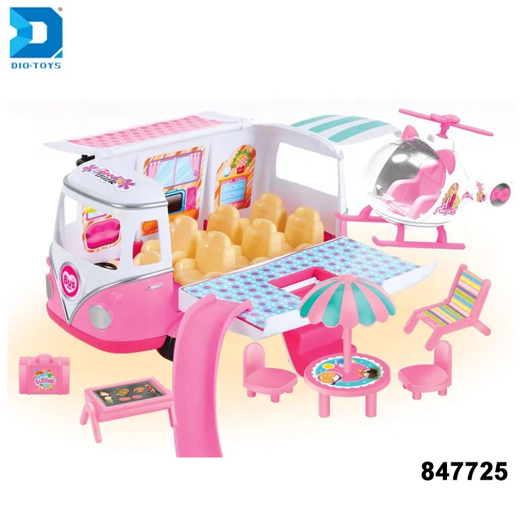 Пластиковая самодельная игрушка для автобуса Дошкольная игра с нарядным набором девочек и