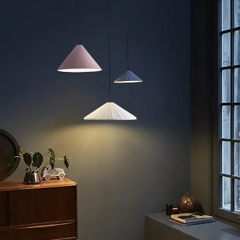 Macarons nordic pendant lamp wood resin pendant Decorative resin hanging pendant light for bedroom ETL86163