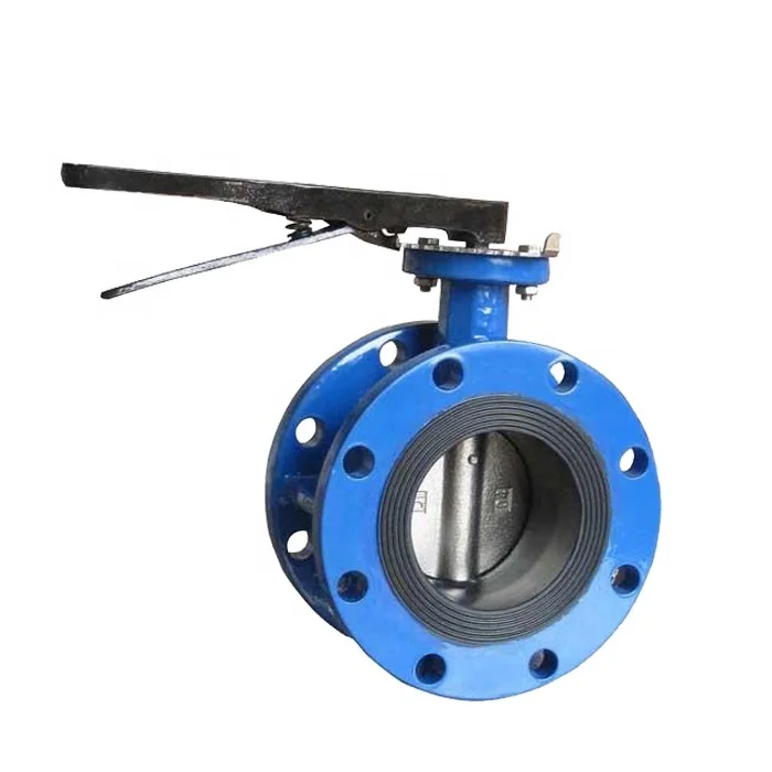 Ductile iron disc type dn150 flanged wafer butterfly valve