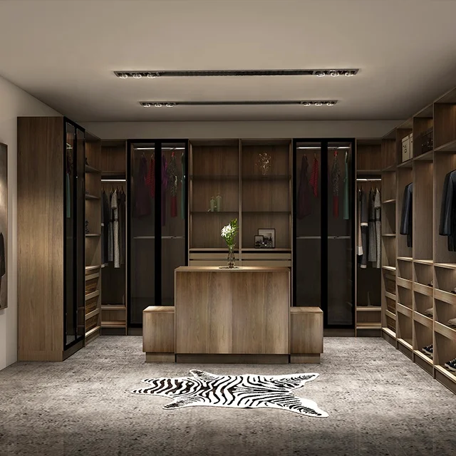 Vermonhouzz L Shape Simple Design Wooden Cloth Wardrobe Walk in Furniture Made in China