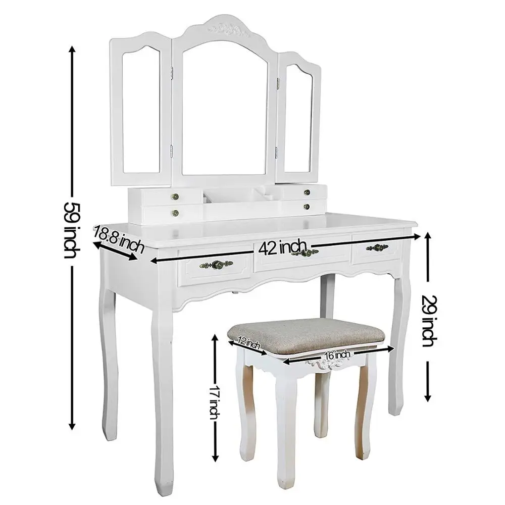 large white dressing table