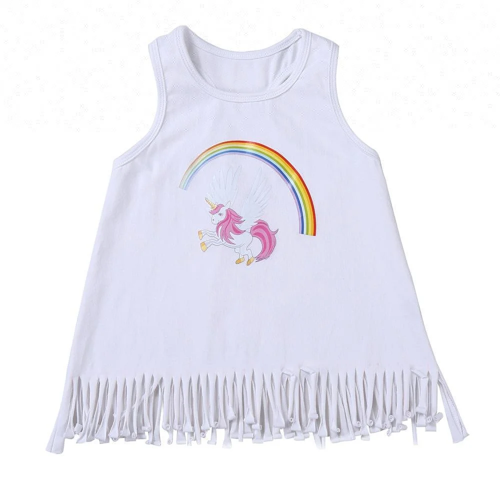 
 2019 оптовая продажа, одежда для маленьких девочек, Топ с длинным рукавом для девочек, рубашка для маленьких девочек с оборками и единорогом  