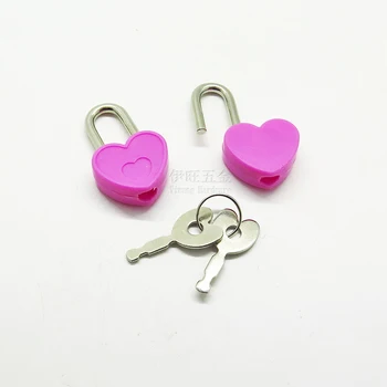 Love Heart Shaped Padlock Plastic Lock In Heart Shape For Bridge Decoration Accessories
