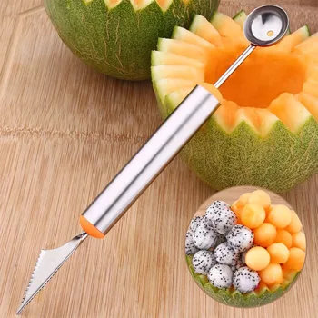 En Acier Inoxydable Melon Baller Fruit Carving Kitchen Ustensile Tools for DIY Fruit Plate (Sculpture à seule tête