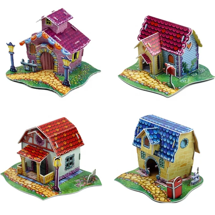 Assembling Toys High Quality 3d Eps Paper Puzzle Dollhouse For Kids - Buy 3d  Puzzle Jigsaw House,3d Paper Model,High Quality 3d Paper Model Toy  Cardboard Puzzle Product on 