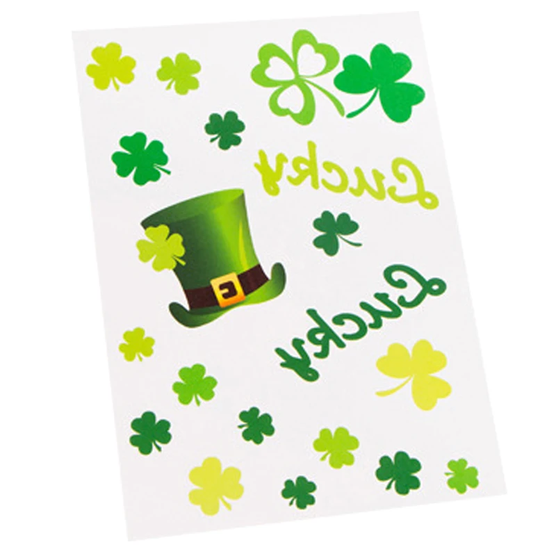 Trèfle Tatouages Trèfle À Quatre Feuilles Autocollants De Tatouages  Temporaires Pour La Saint-Patrick Et Trèfle Fête Thématique (Vert) - Buy  Trèfle Tatouages Product On Alibaba.com