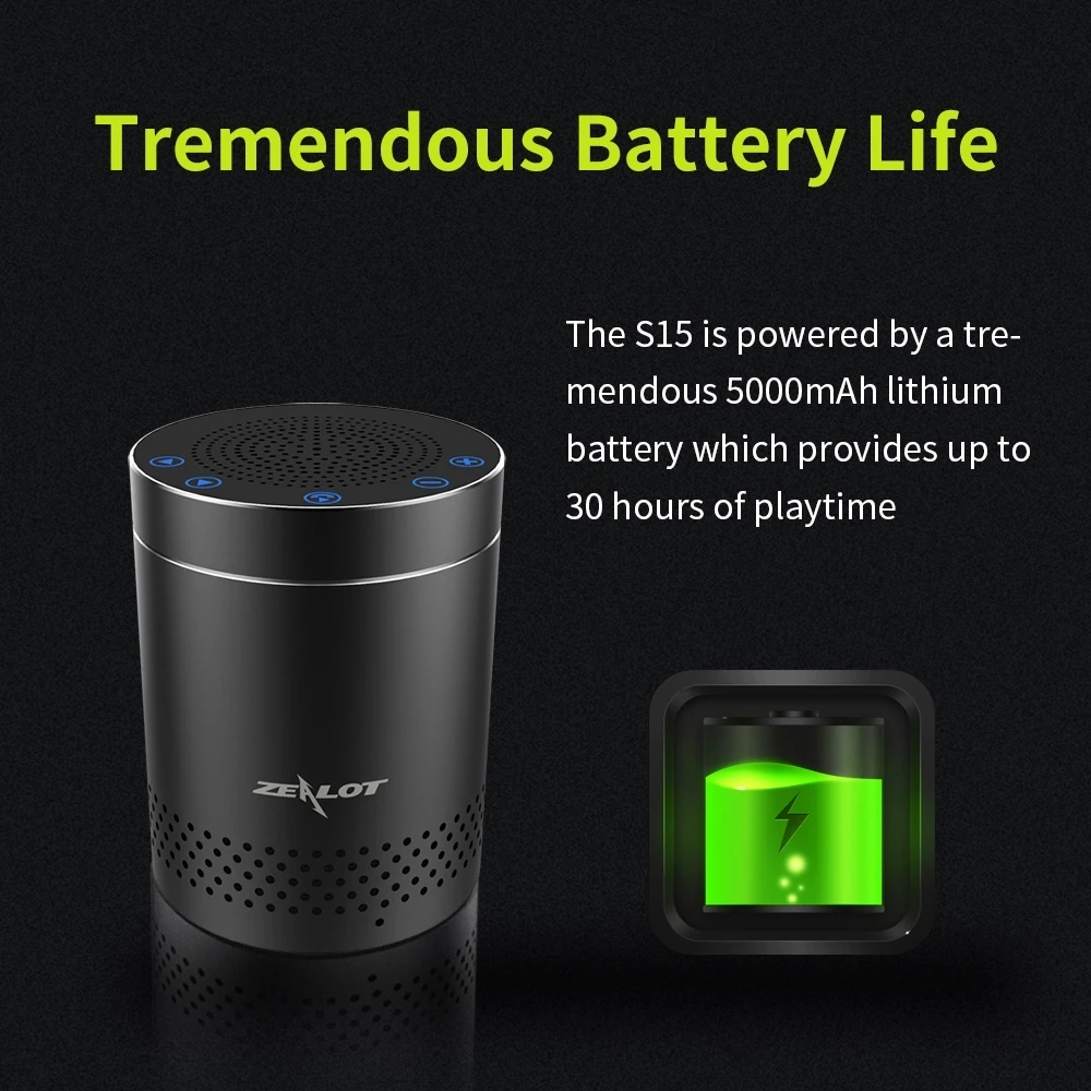 2020 Zealot S15 New bluetooth Speaker with Micro USB TF Card FM Radio
