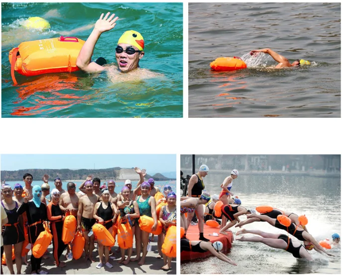 YF легкая Высококачественная Двойная подушка безопасности, водонепроницаемая надувная безопасная 210D нейлоновая ПВХ сумка-Буй для плавания, дайвинга, морского спорта