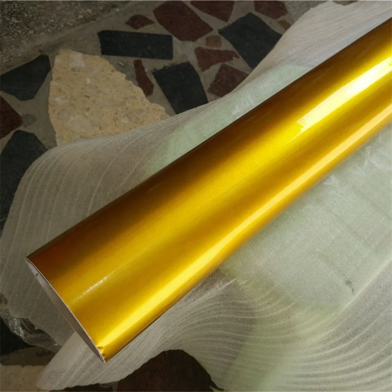 gold candy glossy metallic vinyl wrap