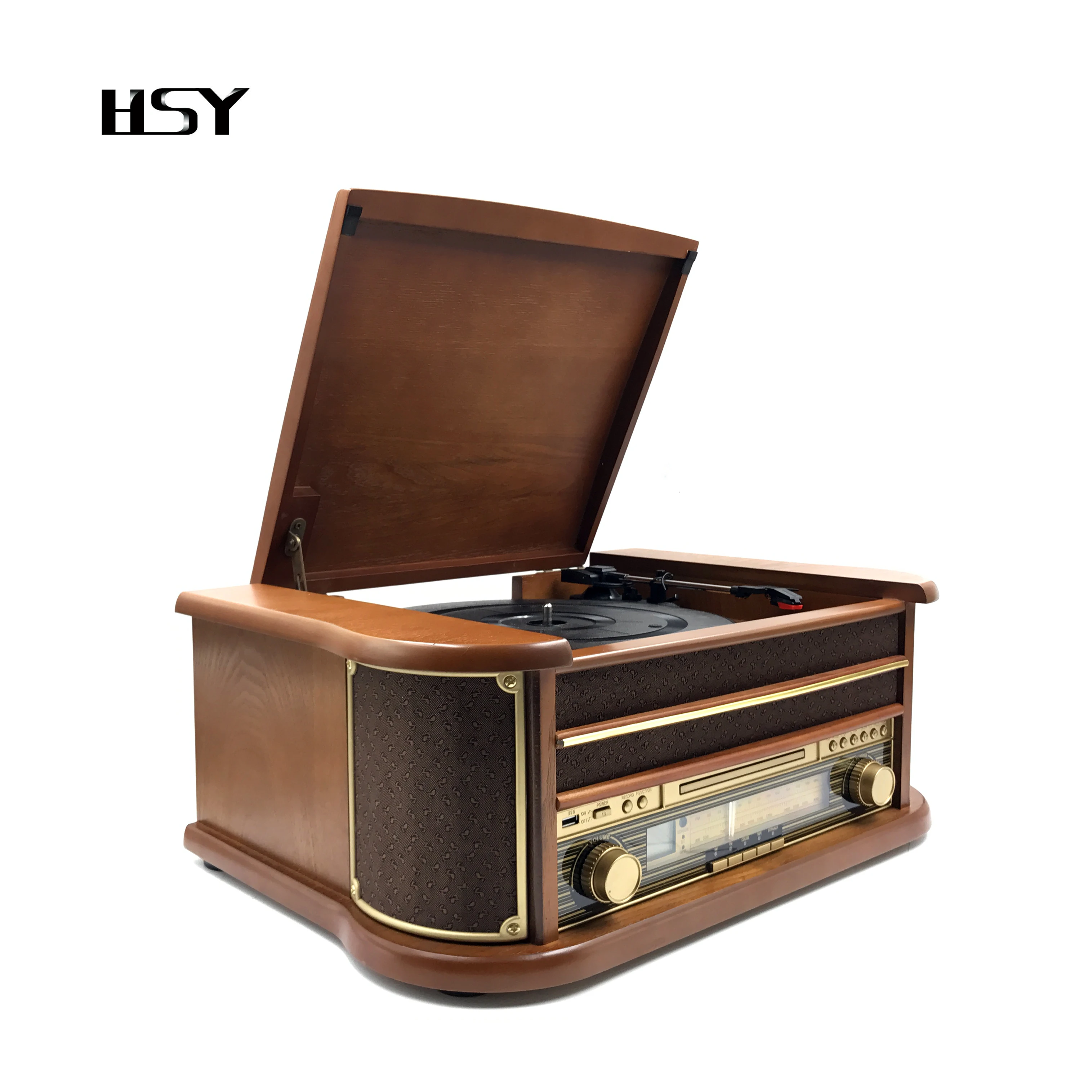 Nostalgic Turntable CD USB MP3  Cassette Player DAB Radio