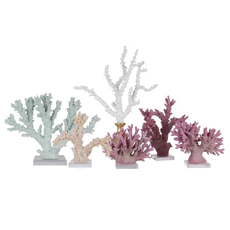 Artificial Resin Coral Reef Decor Acrylic Base Home Decoration