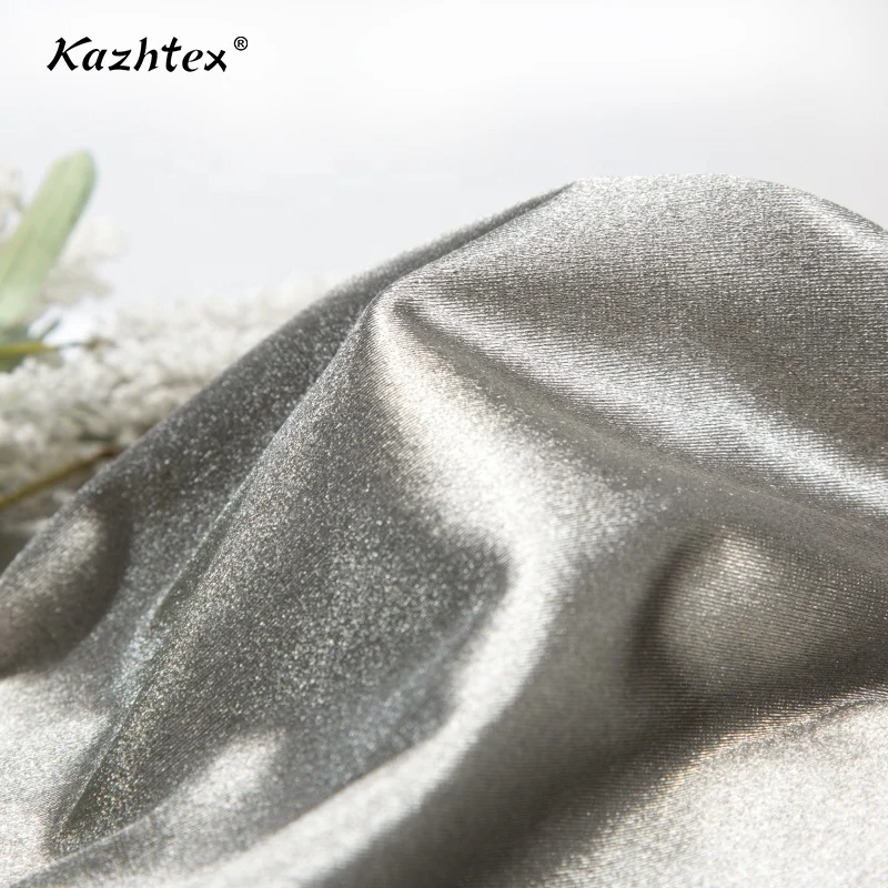 Tricot Fabric with Pure Silver Coating EMF Radiation and RFID Blocking Stretched for Curtains and Lining Yarn Dyed Pattern