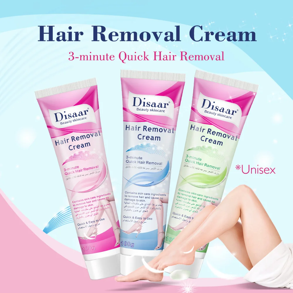 Disaar Natural Quick Legs Armpit Private Parts Body Green Hair Removal Cream for Men Women
