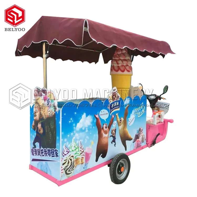 Italian Ice Cream Cart Food Truck Ice lolly Cart Trolley Vehicle Mobile ...