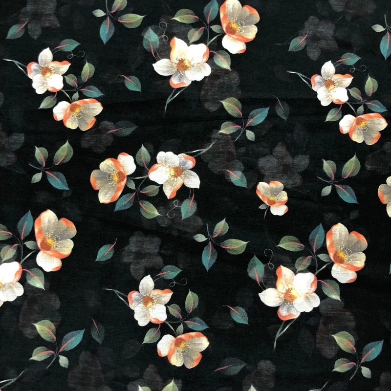 Шелковая хлопчатобумажная смесь цифровая печатная ткань Цифровой Текстиль на заказ печать спандекс