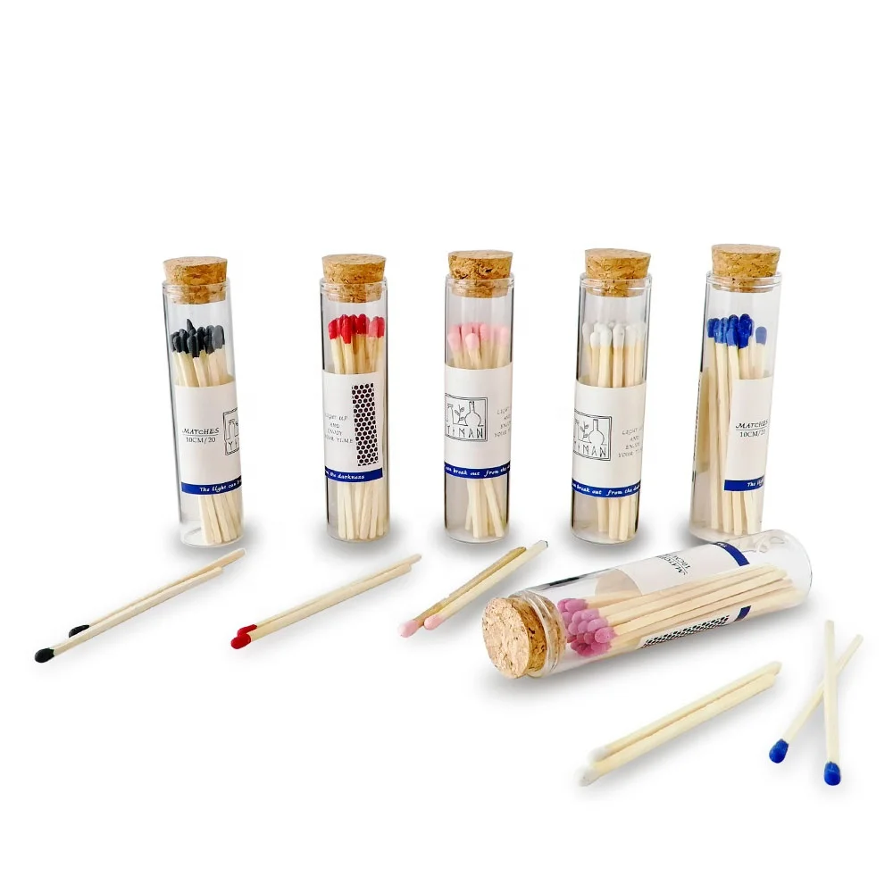 Colored Matchsticks Promotional Jar Match In Glass Bottle Branded