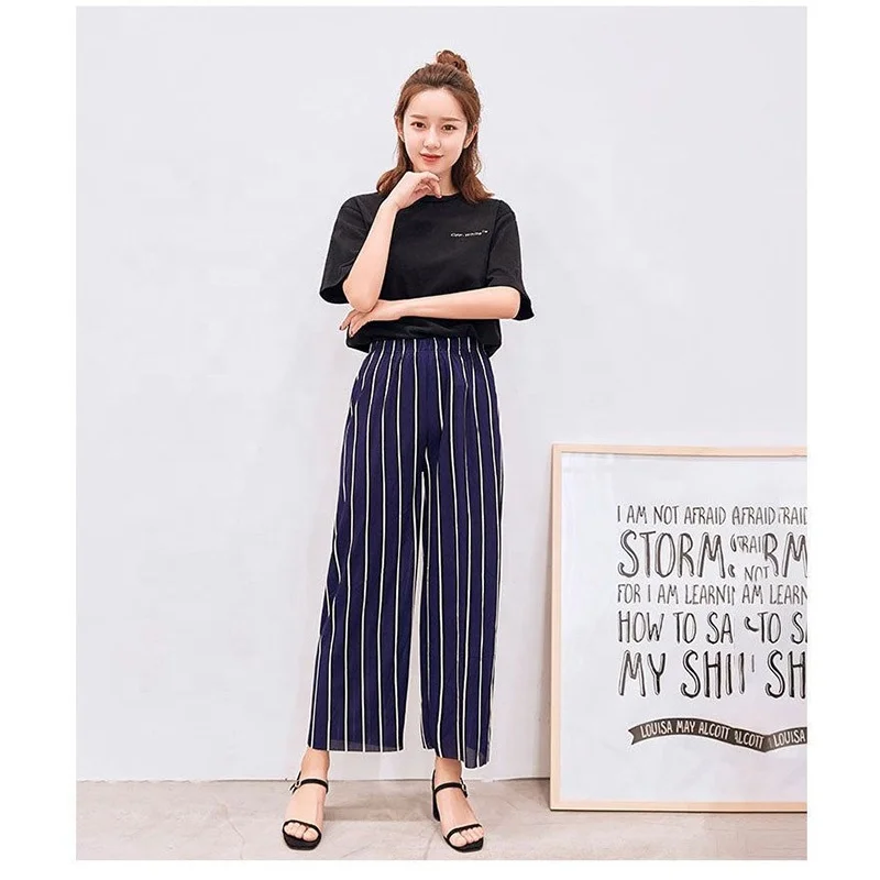 GANNI Grey Chalk Stripe Cropped Trousers | Smart Closet